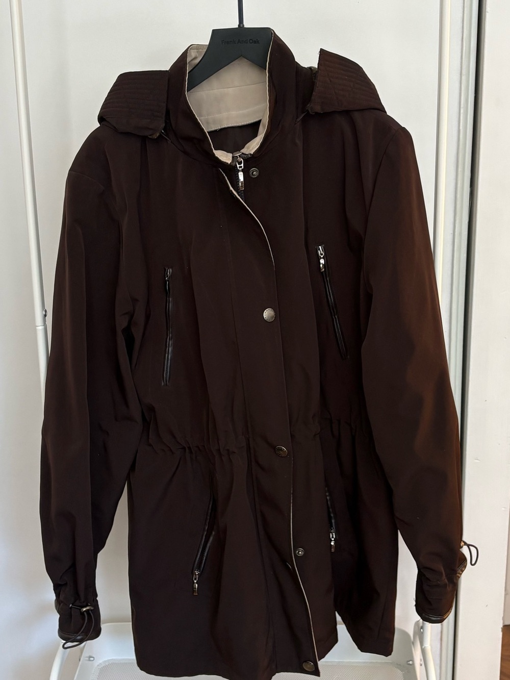 liz & co. | Brown Hooded Utility Jacket